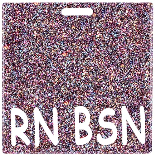 Abamilaka Schillerndes RN BSN Badge Buddy Card Glitter Nursing Nurse Gifts Badge Reel Acrylic Horizontal Bling Coworker Nurses Accessories Badge Buddies Holder Registered Nurse LPN LVN ID Name Card von abamilaka