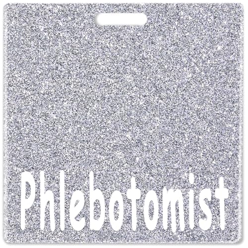 Abamilaka Silberne Phlebotomisten-Abzeichen, Kumpelkarte, Glitzer, Krankenschwester-Geschenke, horizontales Abzeichen, Spule, Acryl, Pflegeabzeichen, Buddies Halter, Bling Kollegen, Krankenschwester von abamilaka