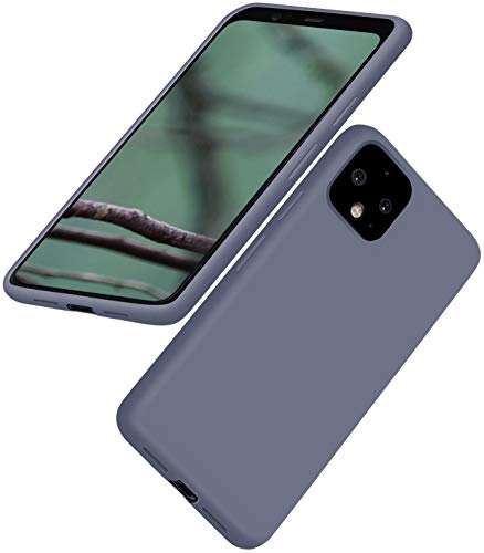 ABITKU Google Pixel 4XL Hülle, Google Pixel 4XL Silikon Slim Gel Gummi Handyhülle Weiches Mikrofasertuch Futter Kissen Kompatibel mit Google Pixel 4 XL 6,3 Zoll (2019) (Lavendelgrau) von abitku