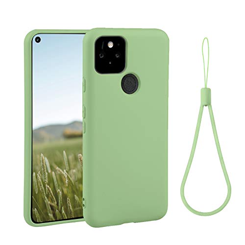 ABITKU Kompatibel mit Google Pixel 5 Hülle, schlanke Silikon-Gel-Gummi-Schutzhülle (mit Mikrofaser-Futter), stoßfestes Design für Google Pixel 5, 15,2 cm (6 Zoll) (Matcha-Grün) von abitku