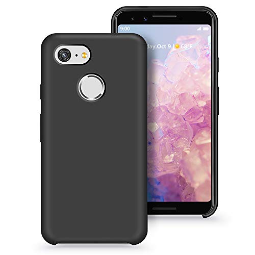 Google Pixel 3 Hülle, Google Pixel 3 Dünne Hülle, Silikon-Gel Gummihülle Weiches Mikrofasertuch Futter Kissen kompatibel für Google Pixel 3, 5.5 Inch, schwarz von abitku