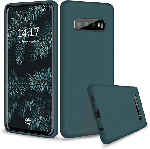 abitku Galaxy S10 Hülle aus Silikon, dünn, flüssiges Silikongel, Gummi, stoßfest, weiches Mikrofasertuch, Innenfutter, Kissen, kompatibel mit Samsung Galaxy S10 6,1 Zoll 2019 (grün) von abitku