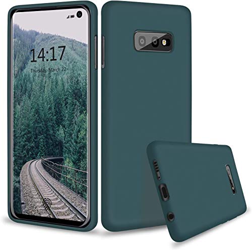 Abitku Galaxy S10e Hülle, Liquid Hard Case Silikon Dünne HandyHülle Slim hülle Premium Kratzfest Bumper Case mit Soft Microfaser Tuch Futter für Samaung Galaxy S10e 5.8 Zoll (Grün) von abitku