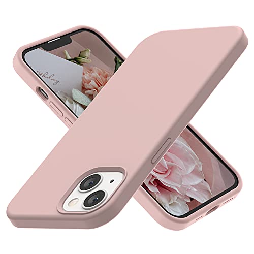 abitku Liquid Silicone Kompatibel mit iPhone 13 Hülle 6,1”, Verdickte Stoßfeste Flüssige Silikon Handyhülle mit Rundumschutz Schutzhülle (Sandrosa) von abitku
