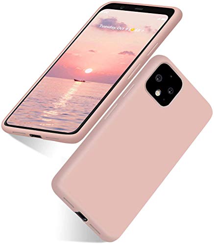 abitku Schutzhülle für Google Pixel 4, für Google Pixel, Silikon, dünn, Gel-Gummi, weiches Mikrofaser-Futter, Kissen, kompatibel mit Google Pixel 4 (5,5 Zoll) (Rosa Sand) von abitku