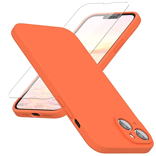 abitku Silikon Hülle Kompatibel mit iPhone 14 Hülle 6,1 Zoll 2022, iPhone 14 Case Silikon Handyhülle Kameraschutz, Kratzfestes Weiches Mikrofaserfutter, (Orange) von abitku