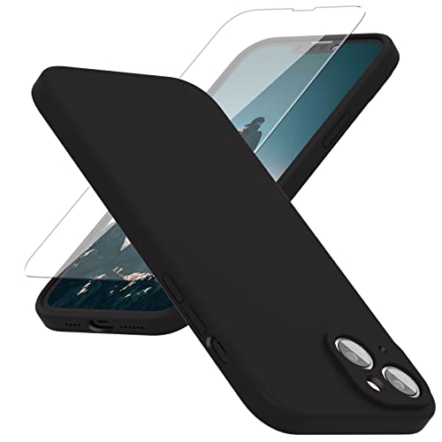abitku Silikon Hülle Kompatibel mit iPhone 14 Hülle 6,1 Zoll 2022, iPhone 14 Case Silikon Handyhülle Kameraschutz, Kratzfestes Weiches Mikrofaserfutter (Schwarz) von abitku