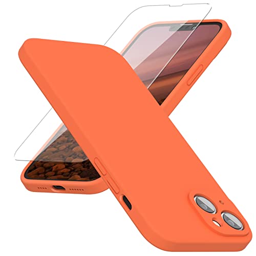 abitku Silikon Hülle Kompatibel mit iPhone 14 Plus Hülle 6,7 Zoll 2022, iPhone 14 Plus Case Silikon Handyhülle Kameraschutz, Kratzfestes Weiches Mikrofaserfutter, (Orange) von abitku