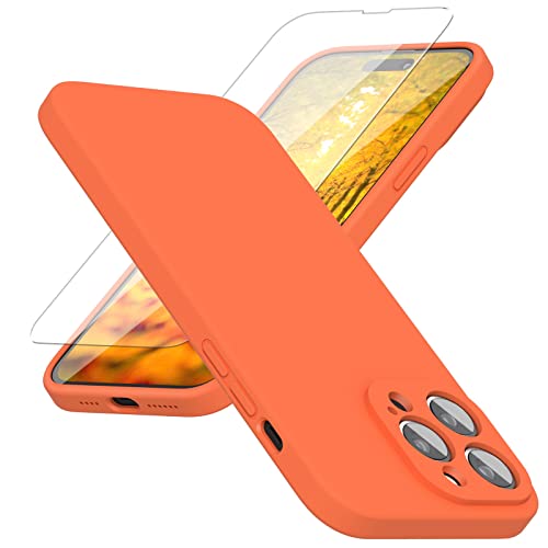 abitku Silikon Hülle Kompatibel mit iPhone 14 Pro Hülle 6,1 Zoll 2022, iPhone 14 Pro Case Silikon Handyhülle Kameraschutz, Kratzfestes Weiches Mikrofaserfutter, (Orange) von abitku