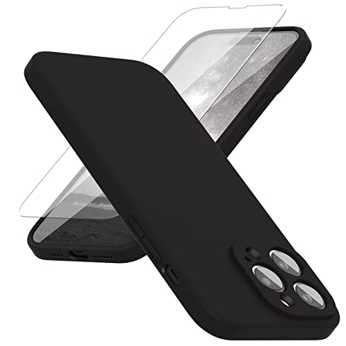 abitku Silikon Hülle Kompatibel mit iPhone 14 Pro Hülle 6,1 Zoll 2022, iPhone 14 Pro Case Silikon Handyhülle Kameraschutz, Kratzfestes Weiches Mikrofaserfutter, (Schwarz) von abitku