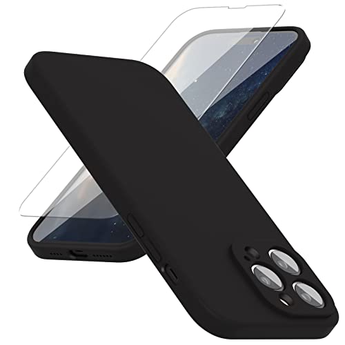 abitku Silikon Hülle Kompatibel mit iPhone 14 Pro Max Hülle 6,7 Zoll 2022, iPhone 14 Pro Max Case Silikon Handyhülle Kameraschutz, Kratzfestes Weiches Mikrofaserfutter, (Schwarz) von abitku