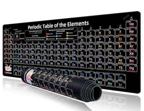 ablieve Mauspad mit Periodensystem der Elemente, Gaming-Mauspad, erweiterte Computertastatur, Mauspad, rutschfeste Schreibtischunterlage für Büro, Zuhause, Gamer, 800 x 300 mm, 0308 von ablieve