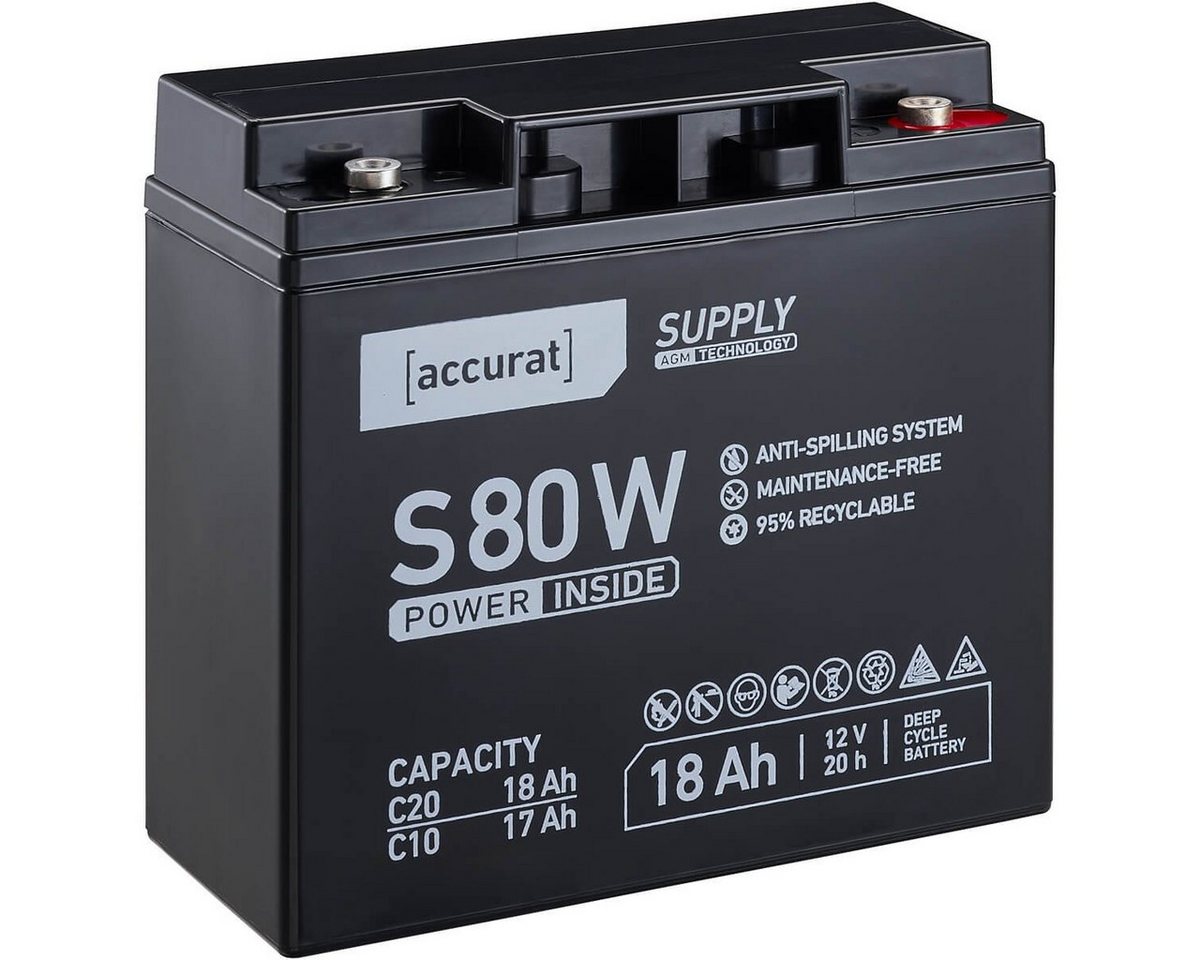 accurat 12V 18Ah AGM Batterie für USV & Notstrom - Versorgerbatterie Batterie, (12 V V) von accurat