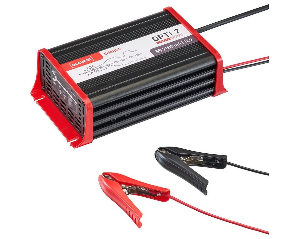 accurat 12V 7A Autobatterie Ladegerät für AGM Gel PKW Batterie Batterie-Ladegerät (7 mA) von accurat