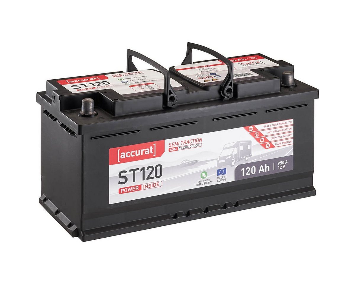 accurat Accurat ST120 AGM Versorgungsbatterie 120Ah Batterie, (12 V V) von accurat