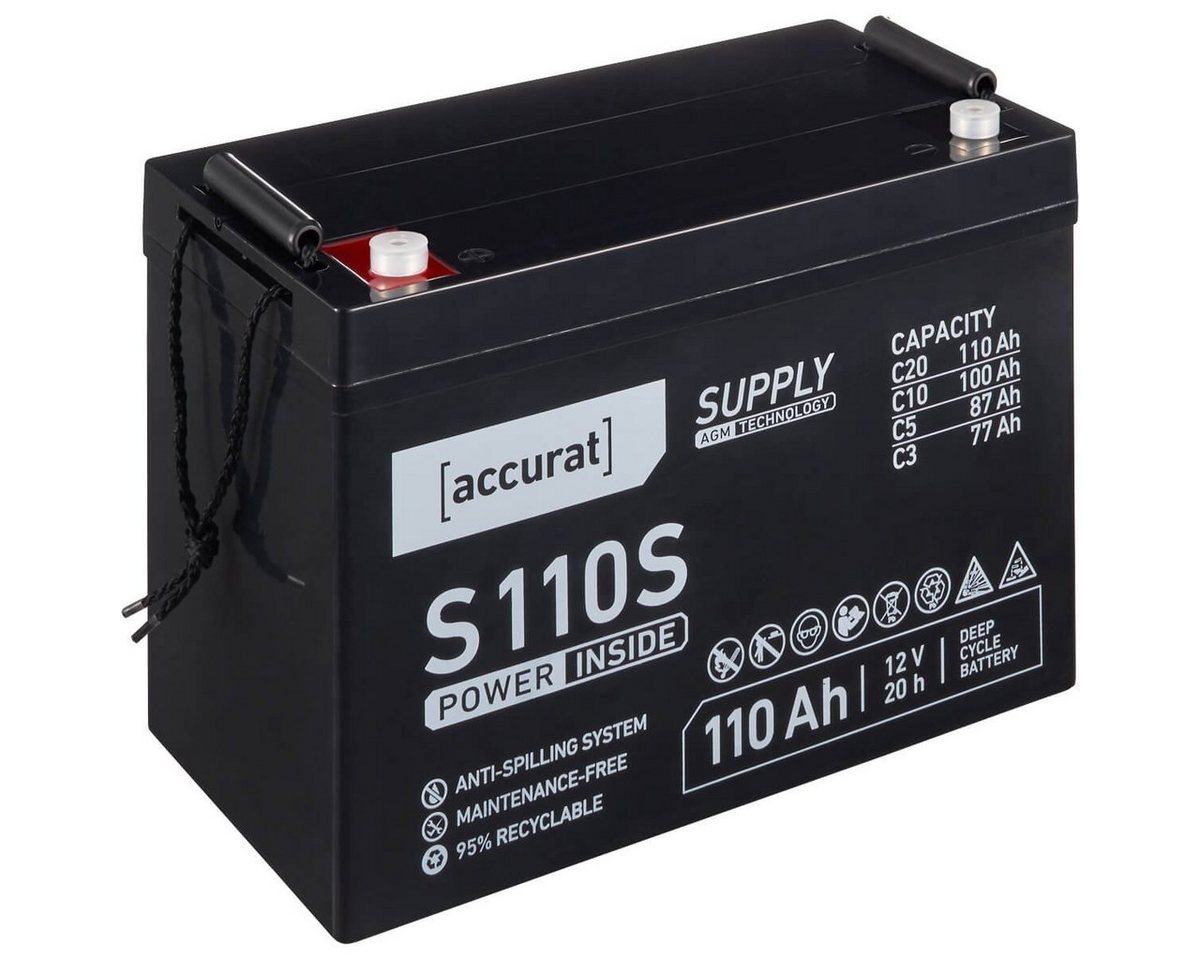 accurat Accurat Supply S110s AGM Bleiakku 110Ah Batterie, (12 V V) von accurat