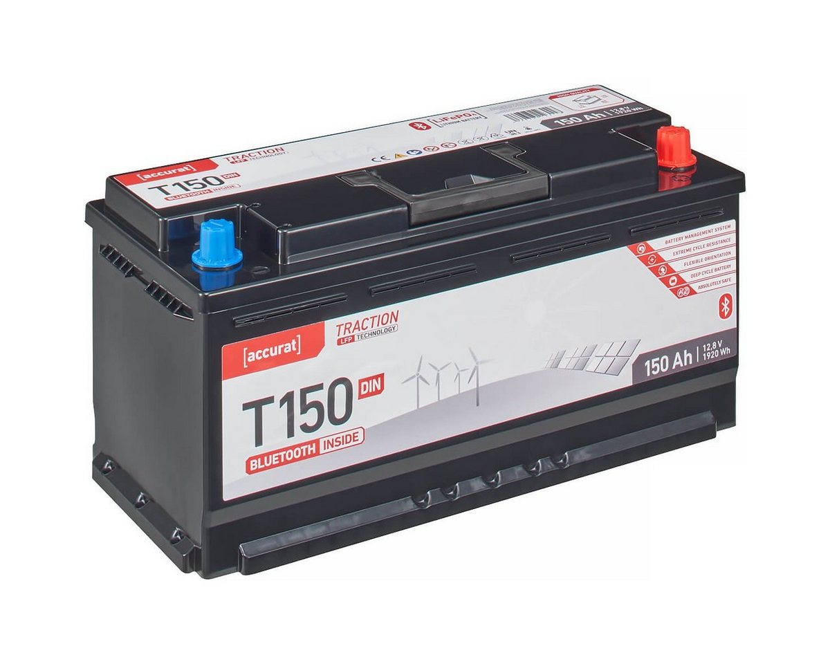 accurat Accurat Traction T150 LFP DIN BT 12V LiFePO4 Lithium 150Ah Batterie, (12 V V) von accurat