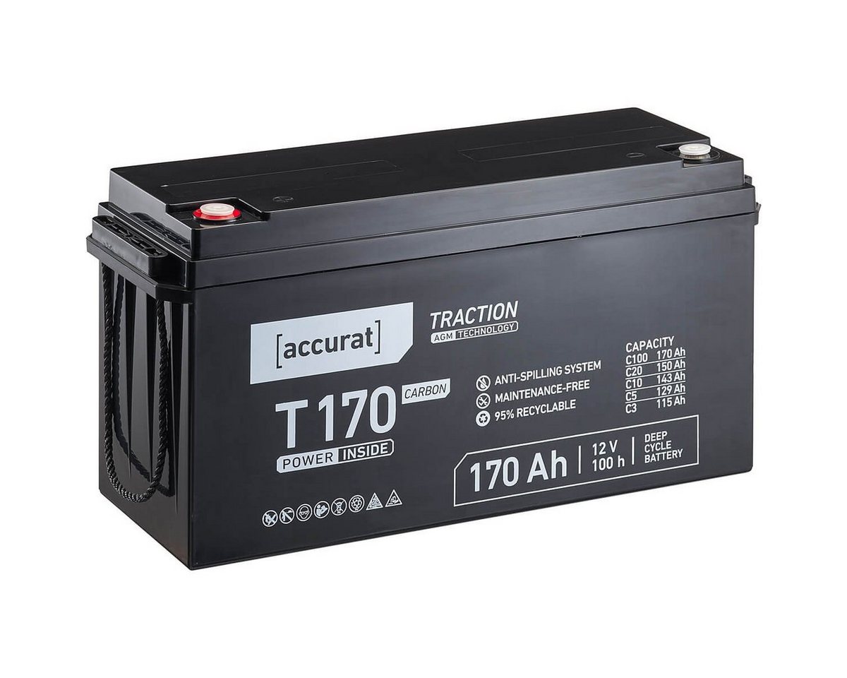 accurat Accurat Traction T170 Carbon AGM Bleiakku 170Ah Batterie, (12 V V) von accurat