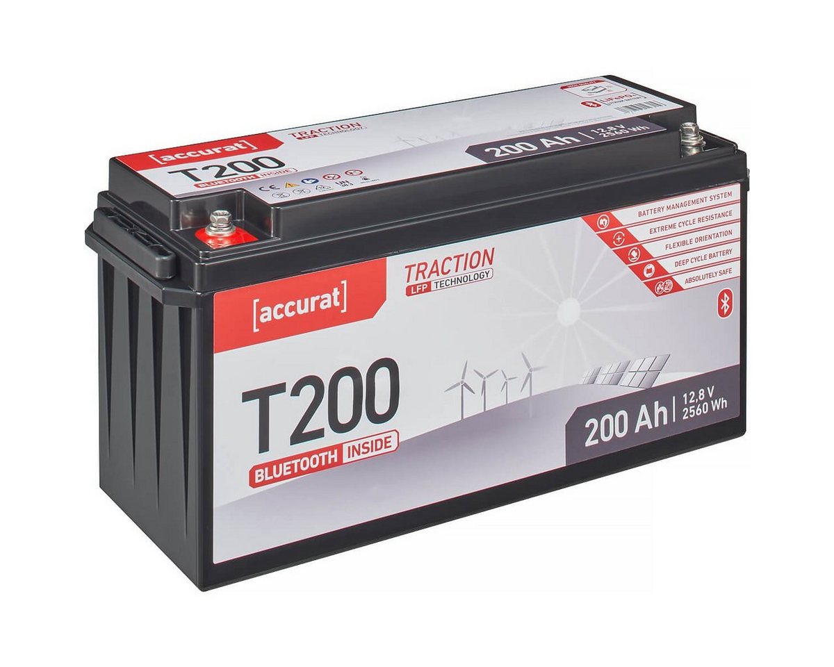 accurat Accurat Traction T200 LFP BT 12V LiFePO4 Lithium Batterie 200Ah Batterie, (12 V V) von accurat