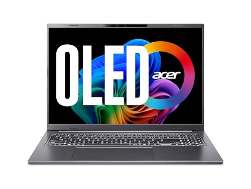 Acer Aspire 16 AI (A16-52M-52PX) Laptop, 40 Tops, 16" WUXGA+ OLED 120Hz Display, Intel Core Ultra 5 226V, 16 GB RAM, 1 TB SSD, Intel Arc Grafik 130V, Windows 11, QWERTZ Tastatur, grau von acer