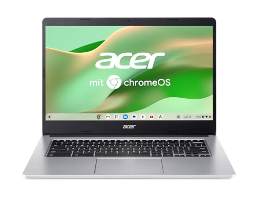 Acer Chromebook 314 (CB314-2H-K17E) Laptop | 14" HD Display | MediaTek Octa-Core ARM Cortex A73/A53 (MT8183) | 4 GB RAM | 64 GB eMMC | Mali-G72 MP3 GPU | Google ChromeOS | Silber von acer