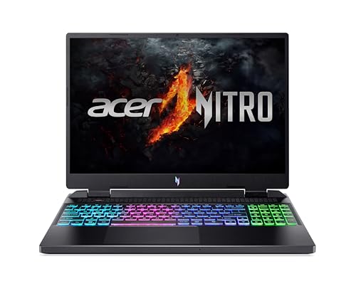 Acer Nitro 16 (AN16-42-R1N7) Gaming Laptop | 16" WQXGA IPS 165Hz Display | AMD Ryzen 9 8945HS | 32 GB RAM | 1 TB SSD | NVIDIA GeForce RTX 4070 | Windows 11 | QWERTZ Tastatur | schwarz von acer