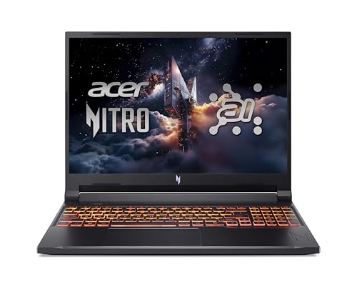 Acer Nitro V 16 AI (ANV16-42-R4QR) Gaming Laptop 16 Tops, 16" WUXGA IPS 180Hz Display, AMD Ryzen 7 260, 16 GB RAM, 1 TB SSD, NVIDIA GeForce RTX 5060, Windows 11, QWERTZ Tastatur, schwarz von acer