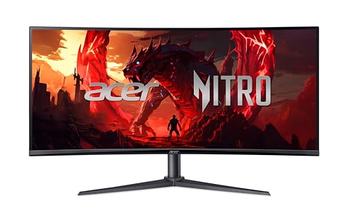 Acer Nitro XZ340CURX0 Gaming Monitor 34 Zoll (86 cm Bildschirm) UWQHD, VA, 200Hz, 5ms(GTG), DP 1.4, 2xHDMI 2.1, Curved, höhenverstellbar, FreeSync Premium Acer Nitro XZ340CURX0 Gaming Monitor 34 Zoll (86 cm Bildschirm) UWQHD, VA, 200Hz, 5ms(GTG), DP 1.4, 2xHDMI 2.1, Curved, höhenverstellbar, FreeSync Premium von acer