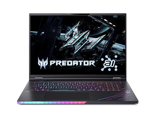 Acer Predator Helios 18 AI (PH18-73-927J) Gaming Laptop 13 Tops, 18" WQUXGA MiniLED IPS 120Hz Display, Intel Core Ultra 9 275HX, 192 GB RAM, 1 TB SSD, NVIDIA GeForce RTX 5090, Windows 11, QWERTZ von acer