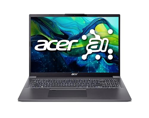 Acer Aspire 16 (A16-71M-53SW) Laptop | 16" WUXGA+ OLED 120Hz Display | Intel Core Ultra 5 125H | 16 GB RAM | 512 GB SSD | Intel Arc Grafik | Windows 11 | QWERTZ Tastatur | grau von acer
