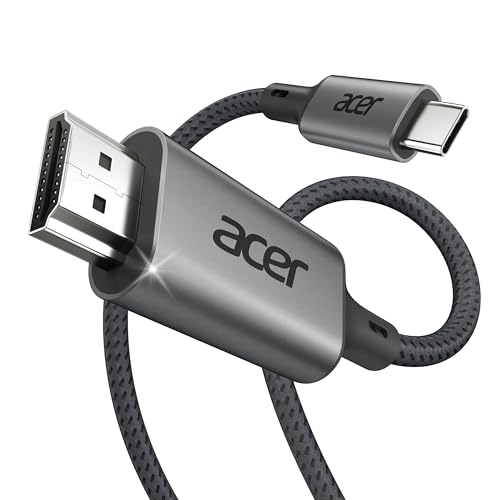 acer USB C auf HDMI Kabel 4K@60Hz, Thunderbolt 3/4 kompatibel, Aluminium+Nylon, Typ-C zu HDMI für iPhone 15/16 Pro Max, MacBook iPad Pro/Air, iMac, Surface Book 2, Samsung S24, Pixelbook usw. -1m acer USB C auf HDMI Kabel 4K@60Hz, Thunderbolt 3/4 kompatibel, Aluminium+Nylon, Typ-C zu HDMI für iPhone 15/16 Pro Max, MacBook iPad Pro/Air, iMac, Surface Book 2, Samsung S24, Pixelbook usw. -1m von acer