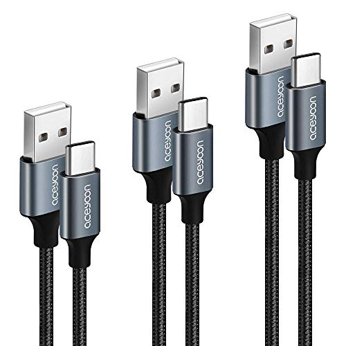 aceyoon 100W USB C auf Multi USB Kabel, 3 in 1 USB C Spiralkabel mit E-Mark Chip Schnellladekabel USB C auf USB C[100W]+USB C[10W]+Micro[10W] für iPhone 15 Series, für iPad, für Galaxy S24/S23 (0.5m) von aceyoon