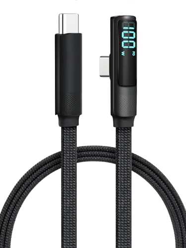 aceyoon 100W USB C auf USB C Kabel, 1.2M USB C PD Kabel mit LED Display USB C Monitor Schnellladekabel Nylon Geflochtenes Typ C Kabel für lPhone 15/Pro/Plus/Pro Max, für MacBook, für Galaxy S23/S22 von aceyoon