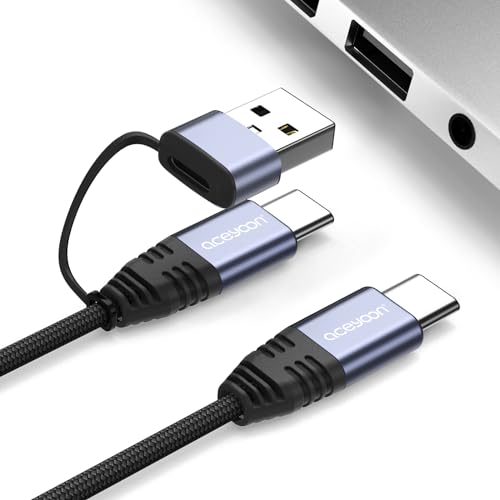 aceyoon USB C auf USB C Kabel [ 2Stück 1M+1M ], 100W USB C Multi USB Kabel für iPhone 15 unterstützt PD und QC3.0 Nylon USB Typ C Ladekabel für iPhone 15 Pro Max, für MacBook. für Galaxy S23/S22 von aceyoon