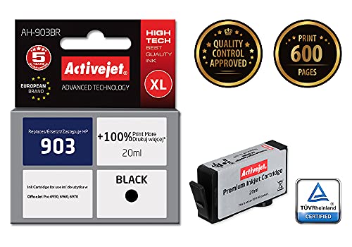 ActiveJet ah-903br 20ml 600pages Pigment Black – Compatible Ink Cartridges (HP Pigment Black Ink Cartridge Officejet Pro, 6950, 6960, 6970, 20 ml, 600 von activejet