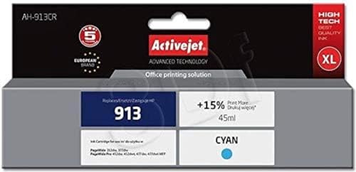 Activejet AH-913CR Ink (Replacement for HP 913 F6T77AE; Premium; 45 ml; Cyan) von activejet