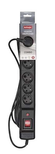 Activejet Combo 6GN 5M Black Power Strip with Cord von activejet