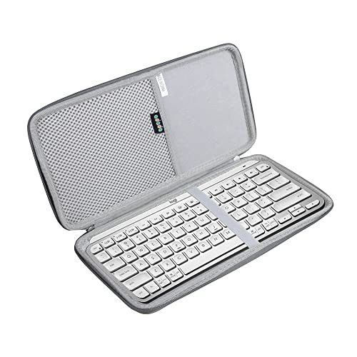 Adada Hartschalentasche für Logitech MX Keys Mini Minimalistische kabellose beleuchtete Tastatur (Grau) von adada
