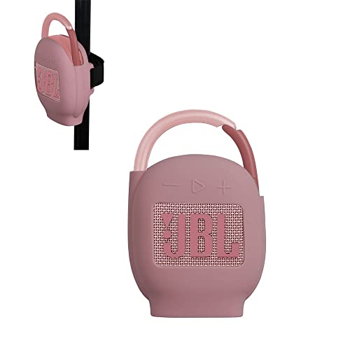 Hermitshell Silicone Sleeve is Suitable for JBL Clip 5 /JBL Clip 4 Wasserfester, tragbarer Lautsprecher(Rosa)(Nur Silikonabdeckung) von adada