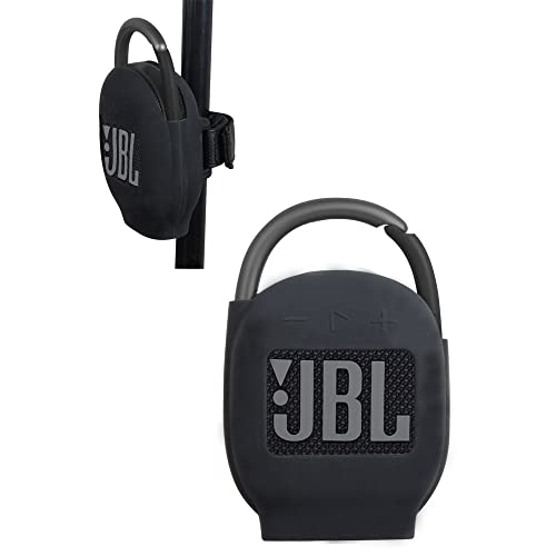 Hermitshell Silicone Sleeve is Suitable for JBL Clip 5 /JBL Clip 4 Wasserfester, tragbarer Lautsprecher(Schwarz)(Nur Silikonabdeckung) von adada