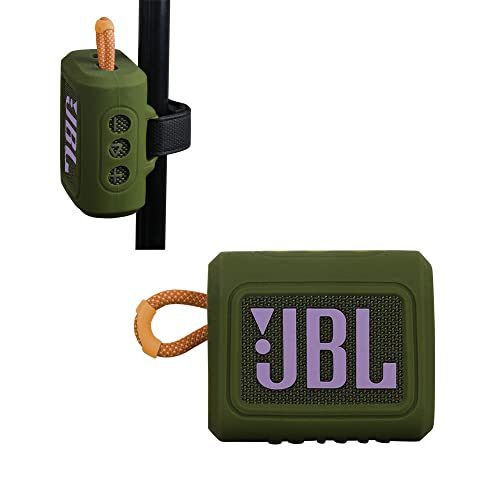 Hermitshell Silicone Sleeve is Suitable for JBL GO 3 Wasserfester, tragbarer Lautsprecher(Armeegrün)(Nur Silikonabdeckung) von adada