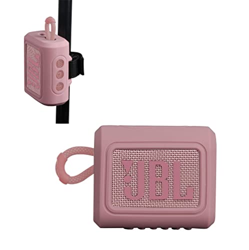 Hermitshell Silicone Sleeve is Suitable for JBL GO 4 /JBL GO 3 Wasserfester, tragbarer Lautsprecher(Rosa)(Nur Silikonabdeckung) von adada