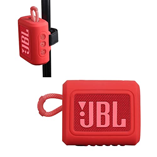 Hermitshell Silicone Sleeve is Suitable for JBL GO 4 /JBL GO 3 Wasserfester, tragbarer Lautsprecher(Rot)(Nur Silikonabdeckung) von adada