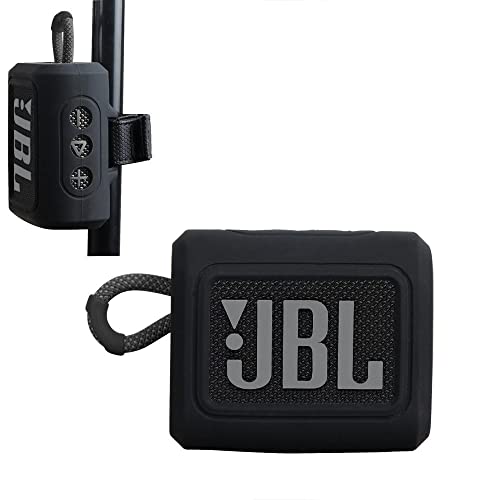 Hermitshell Silicone Sleeve is Suitable for JBL GO 3 Wasserfester, tragbarer Lautsprecher(Schwarz)(Nur Silikonabdeckung) von adada