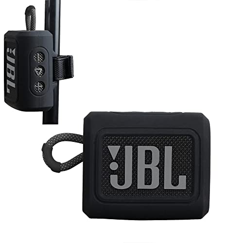 Hermitshell Silicone Sleeve is Suitable for JBL GO 4 /JBL GO 3 Wasserfester, tragbarer Lautsprecher(Schwarz)(Nur Silikonabdeckung) von adada