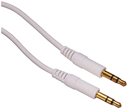 adaptare 10023 Stereo-Aux-Kabel 2-mal 3,5-mm-Stecker Klinke vergoldet Ultraslim-Design, 0,30m, weiß von adaptare