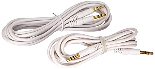 adaptare 10025 Stereo-Aux-Kabel 2-mal 3,5-mm-Stecker Klinke vergoldet Ultraslim-Design, 2,00m, weiß von adaptare