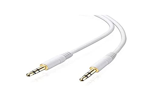 adaptare 10026 Stereo-Aux-Kabel 2-mal 3,5-mm-Stecker Klinke vergoldet Ultraslim-Design, 3,00m, weiß von adaptare