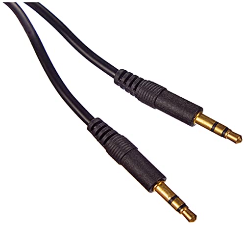 adaptare 10030 Stereo-Aux-Kabel 2-mal 3,5-mm-Stecker Klinke vergoldet Ultraslim-Design, 3,00m, schwarz von adaptare