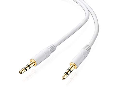 adaptare 10031 Stereo-Aux-Kabel 2-mal 3,5-mm-Stecker Klinke vergoldet Ultraslim-Design, 0,60m, weiß von adaptare